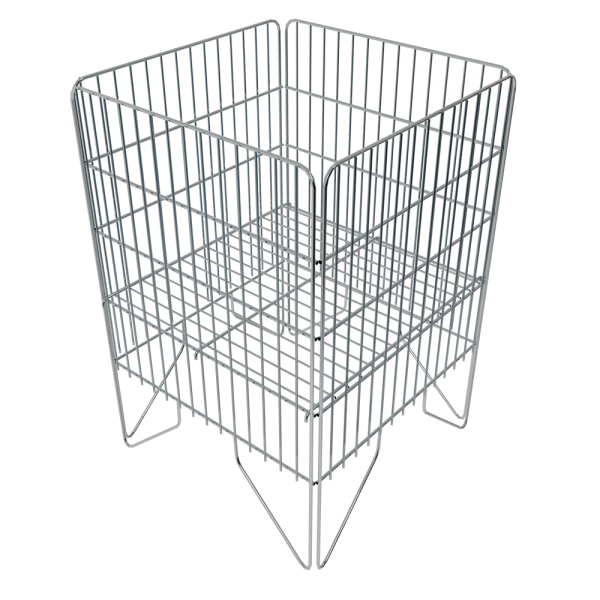 00_Сетчатые ЭЛЕМЕНТЫ корзины акционной 500х500 мм, h780 мм, цинк, Нордика