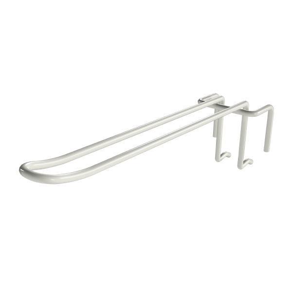 sk_Крючок на сетку (решетку) двойной 175мм с зацепом, d4, шаг 50мм, RAL9016, Белый