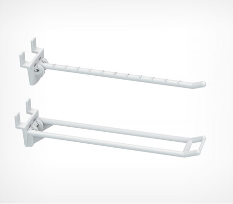 01_Крючки на экономпанель HOOK - EP, одинарный, двойной, Белый