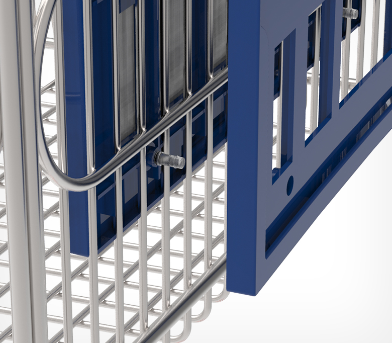 03_Комплект из 2-х пластиковых рамок на покупательскую тележку TF-A4, Синий