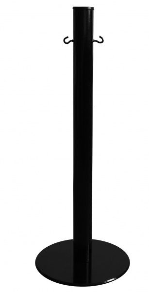 01_Стойка ограждения с металлическими ушками, сталь, Черный