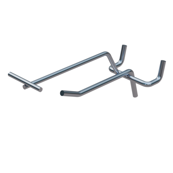 sk_Крючок для перфорации одинарный с ценникодержателем 100мм, цинк-хром, d5/d4мм, шаг 50