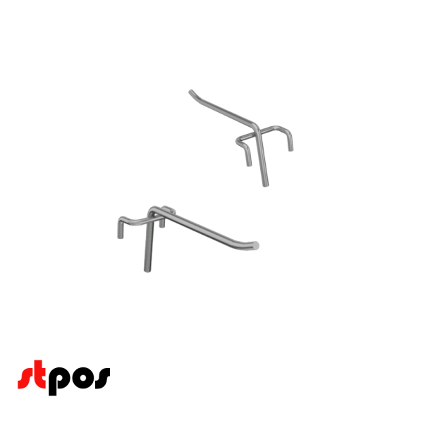 00_Крючок на решетку одинарный 100мм, покрытие цинк-хром, d5, шаг 50