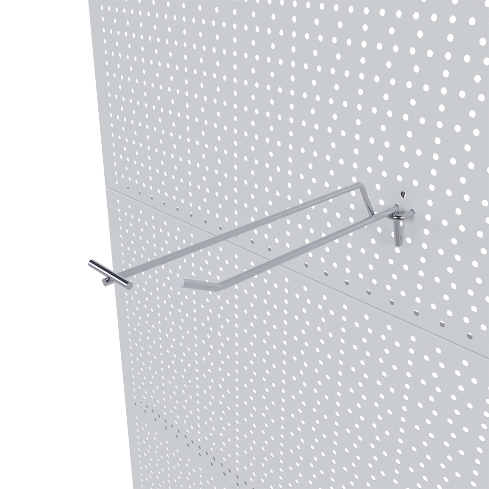 00_Крючок для перфорации одинарный с ценникодержателем 200мм, цинк-хром, d5/d4, шаг 15мм (45)