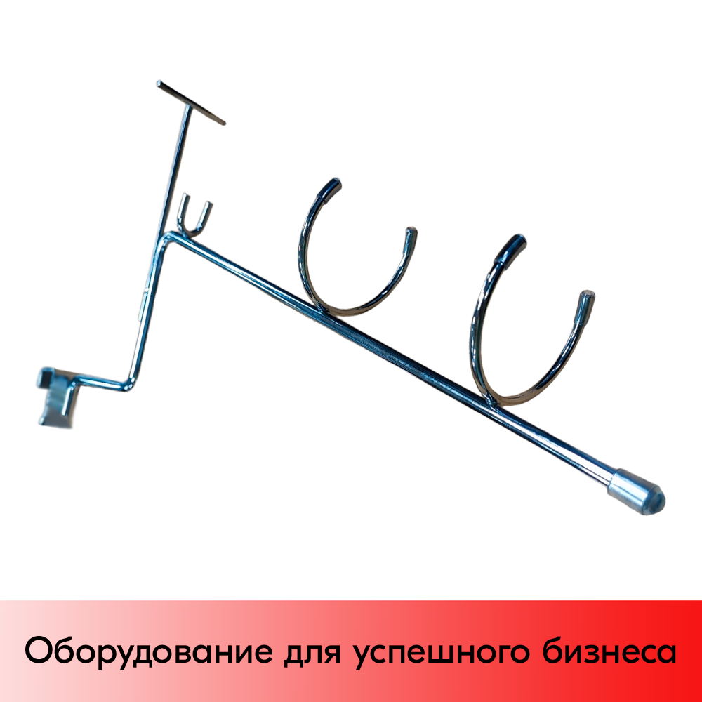 01_Держатель для плоек с ценникодержателем, крепление с зажимом на штангу 30х15 мм, Хром