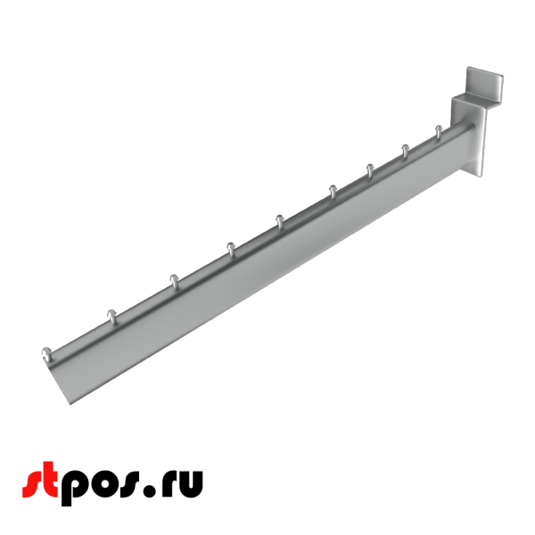 00_Кронштейн для экономпанели наклонный прямой 400мм, 9 шариков, F 111, хром