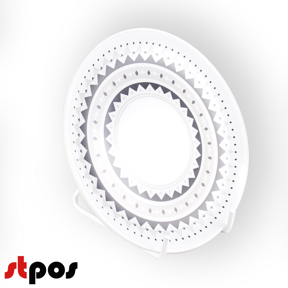 02_Подставка для книг и тарелок металлическая, RAL9016, Белый