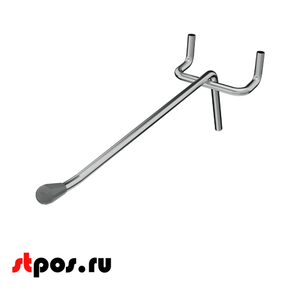 00_Крючок для перфорации одинарный, 150 мм, хром, d4,0мм, Шаг 50 мм