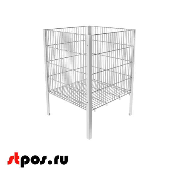 00_Корзина 600х600х850 окрашенная в ХРОМ
