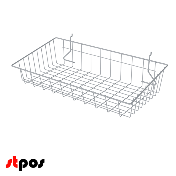 00_Полка-корзина для экономпанели малая 80x600x280 мм, RAL9003 Белый