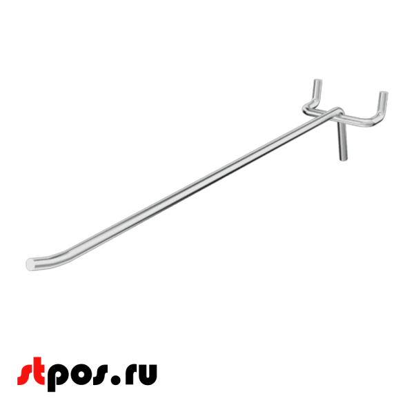 02_Крючок для перфорации одинарный 400мм, цинк-хром, d8, шаг 45, УСИЛЕННЫЙ