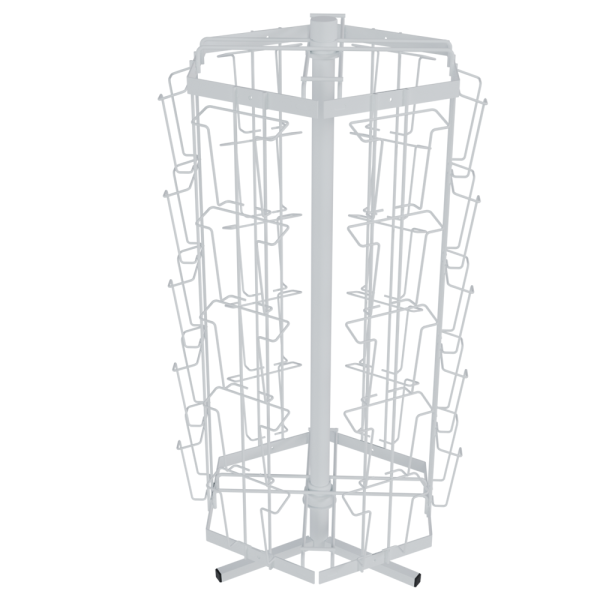 04_КОМПЛЕКТ Буклетница настольная вращающаяся 30 ячеек А6, RAL9016, Белый