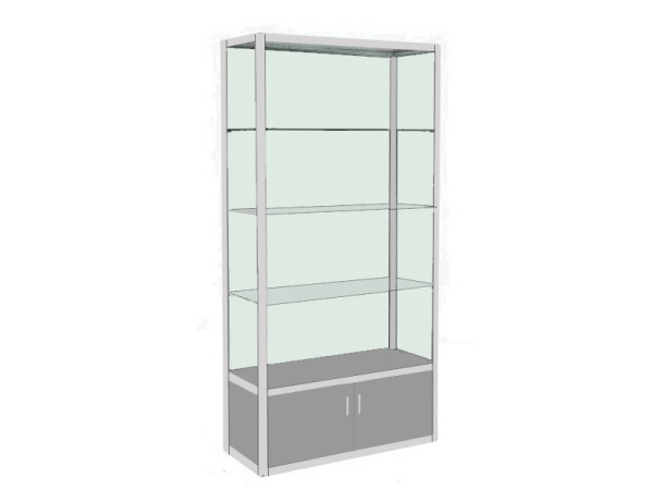 Витрина алюминиевая ВАТ-3П (900х400х2100 мм), 3 полки