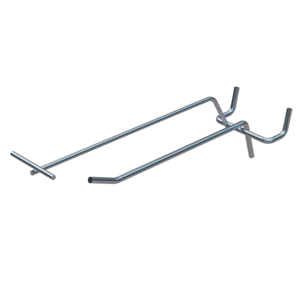 sk_Крючок для перфорации одинарный с ценникодержателем 150мм, цинк-хром, d4/d3мм, шаг 50, BUDGET