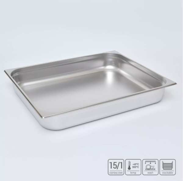 01_Гастроёмкость из нержавеющей стали  650х530х100 мм (GN2_1 h100)