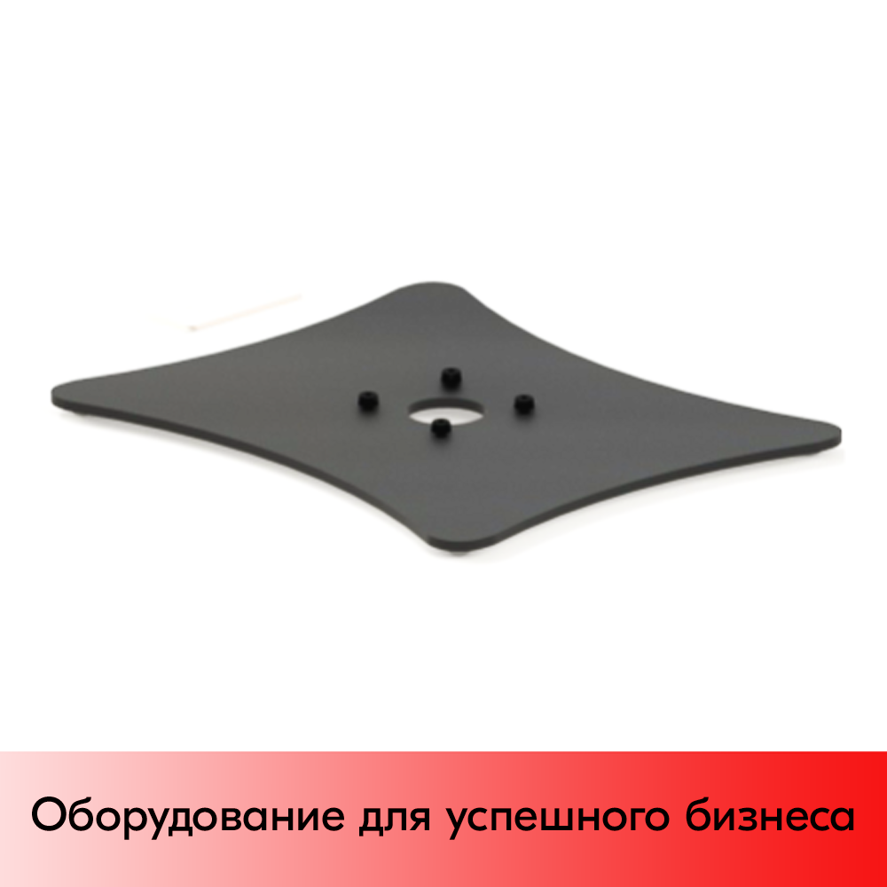 01_Стабилизатор примоугольный, металлический, 300х250 мм, для стоек 51 мм или 40 мм, RAL9005, Черный