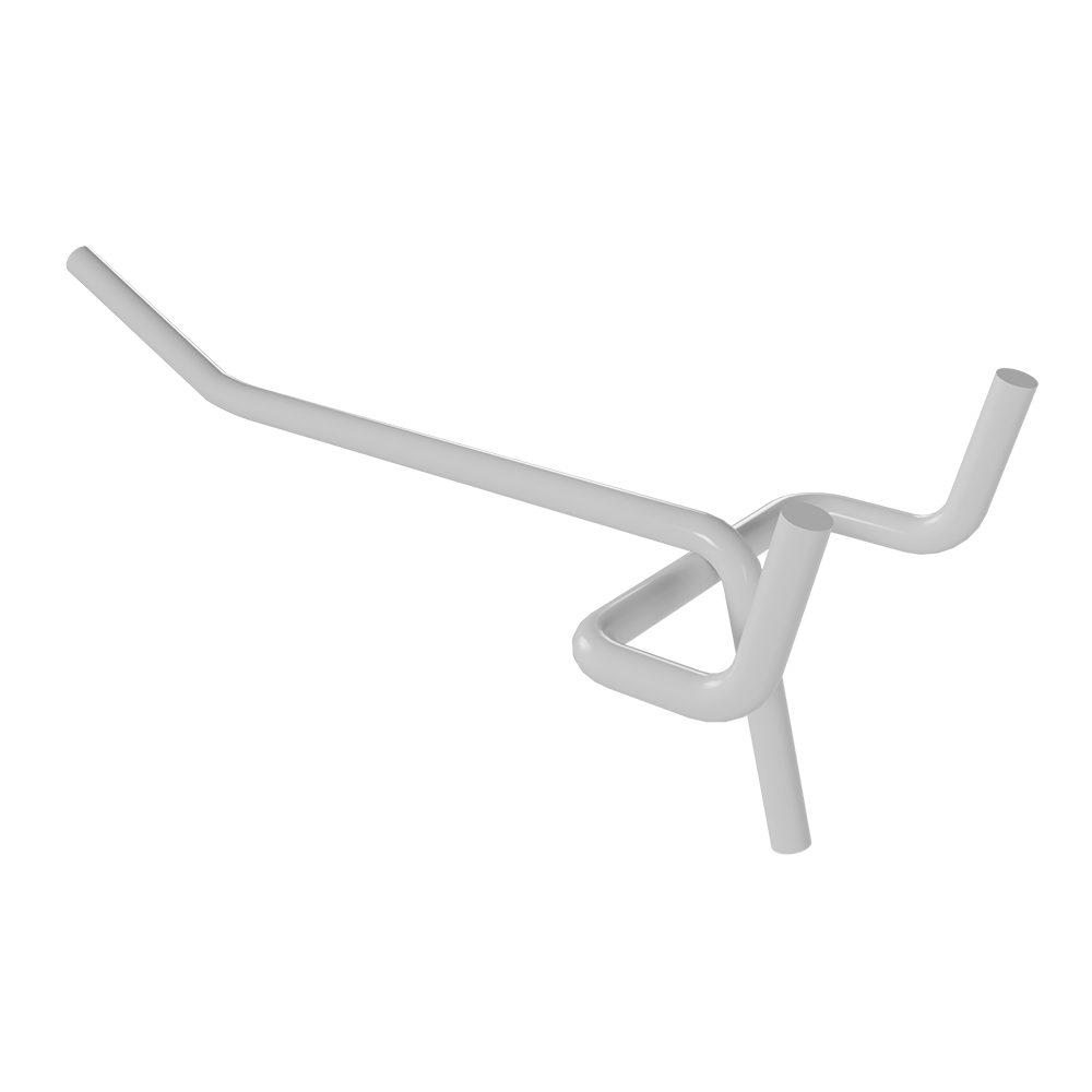 02_Крючок для перфорации одинарный 100мм, RAL9016 Белый, d4, шаг 45