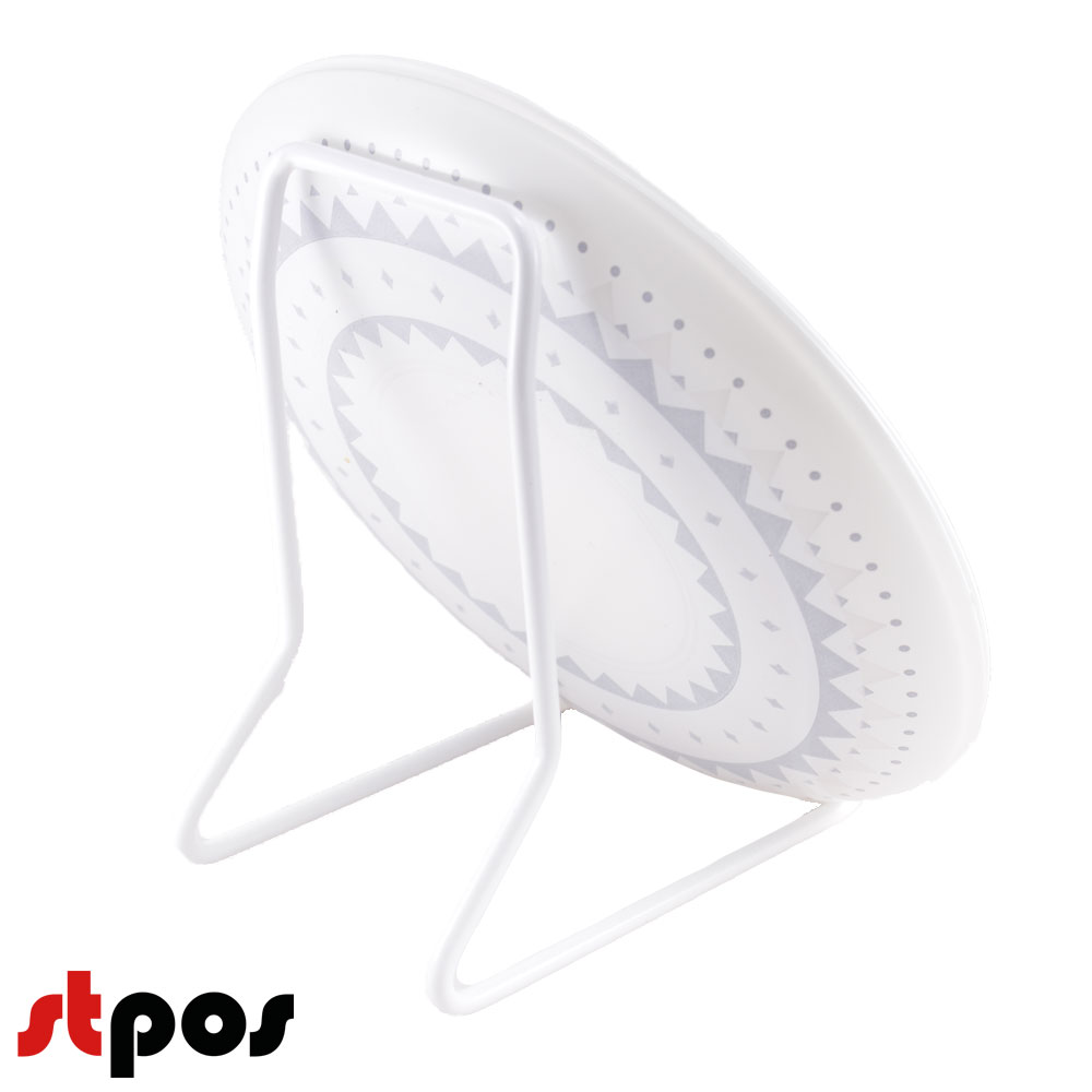 03_Подставка для книг и тарелок металлическая, RAL9016, Белый