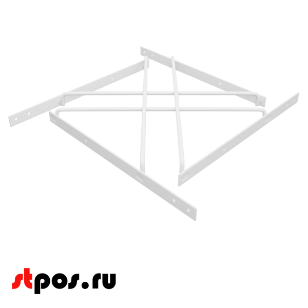 00_Квадрат 370 со смещением для крепления дисплеев разных форматов, RAL9016, Белый