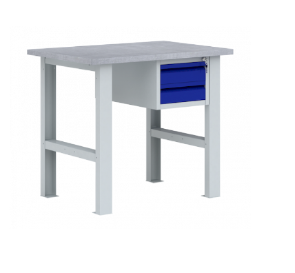 01_Верстак металлический с подвесной тумбой ВП-Э