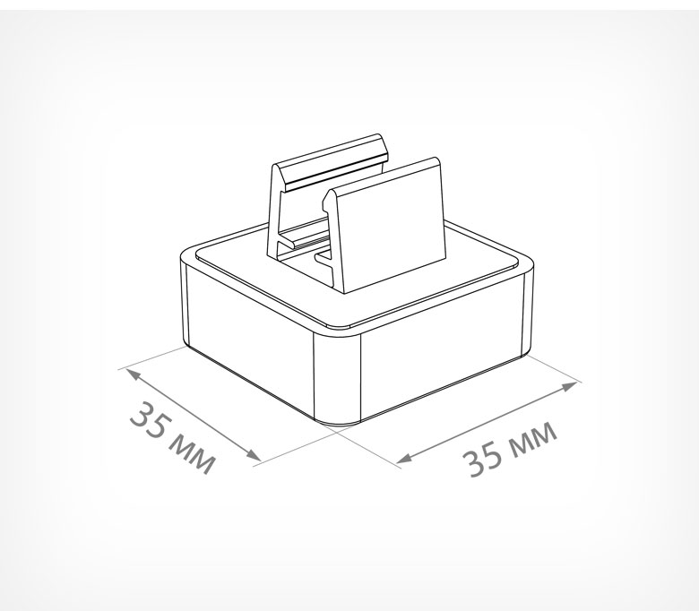 03_Магнитный держатель рамки под углом 90° к поверхности А6-А3 MAGNET-90, Белый