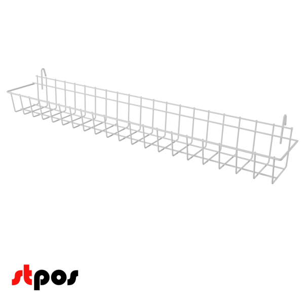 00_Полка на сетку ВК 600мм 90x600x115мм, RAL9016, Белый