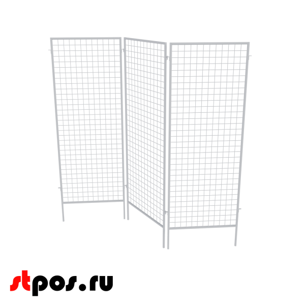 00_Стенд сетчатый ширма, 3 секции 1830х630мм, RAL9016, Белый