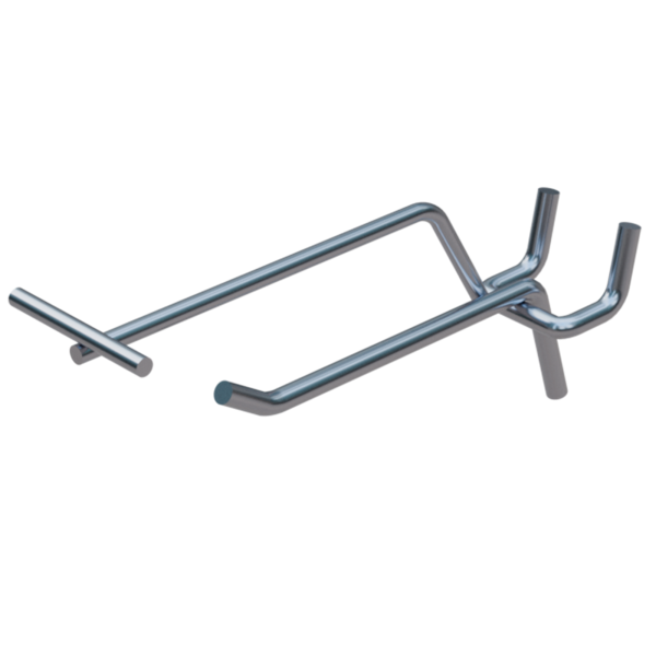 sk_Крючок для перфорации одинарный с ценникодержателем 100мм, цинк-хром, d5/d4мм, шаг 25