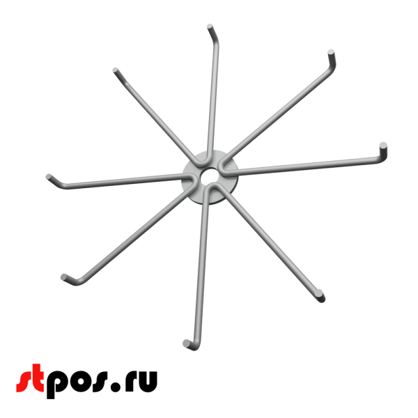 00_Дисплей Лайт 8 крючков, RAL9006, Серебристый