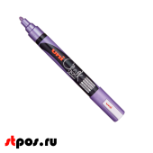 Маркер меловой Uni Chalk PWE-5M 1,8-2,5 мм овальный, Фиолетовый металлик