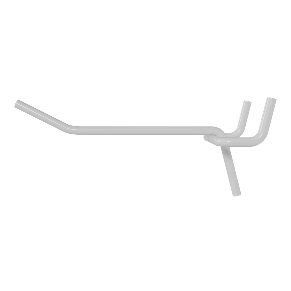 03_Крючок для перфорации одинарный 100мм, RAL9016 Белый, d4, шаг 45