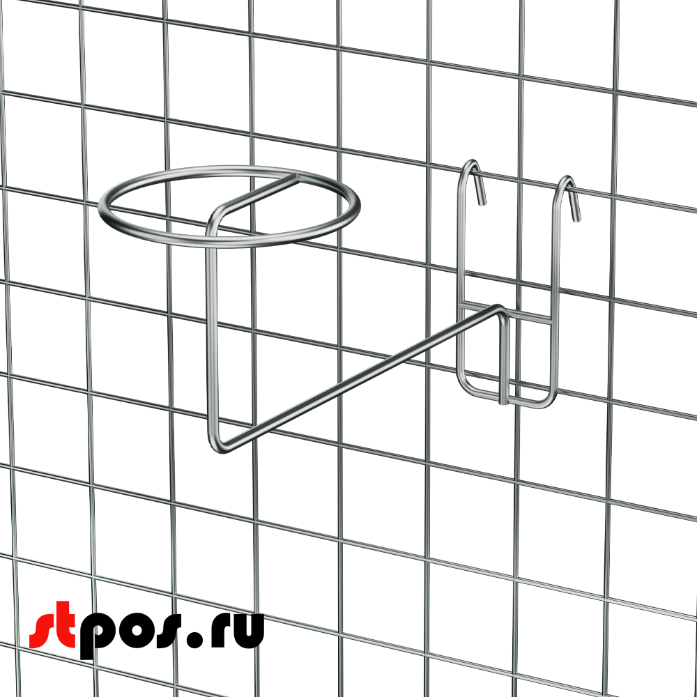 02_Кронштейн на сетку для шляп, d100, 566 05, хром