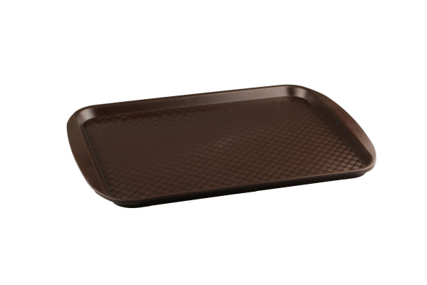 01_Поднос пластиковый 420х300мм, коричневый