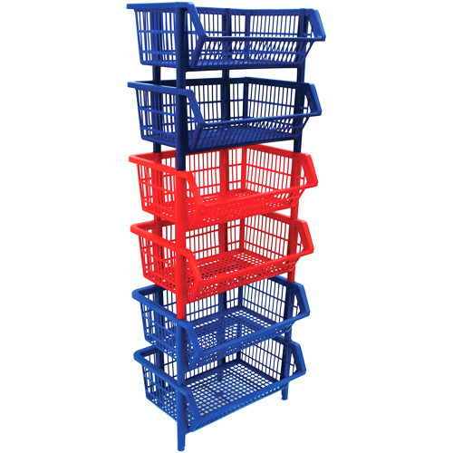 02_Контейнер бытовой сетчатый пластиковый, светло-синий, синий, красный