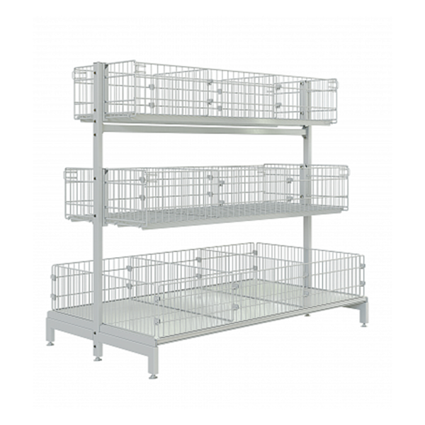 sk_НАБОР Стол для распродаж 3-х ярусный 1200х816 мм, h 1200 мм, Глянец, RAL9016 Белый