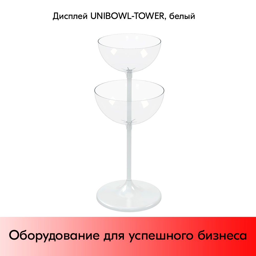 03_Дисплей UNIBOWL-TOWER (1100(203+230)х450(407+460)мм), 24 л и 17 л, Белый