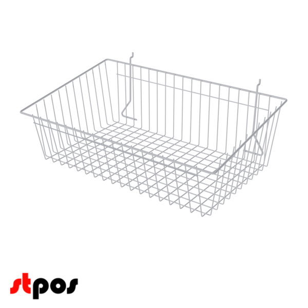 00_Полка-корзина для экономпанели большая 150x600x350 мм, RAL9003 Белый