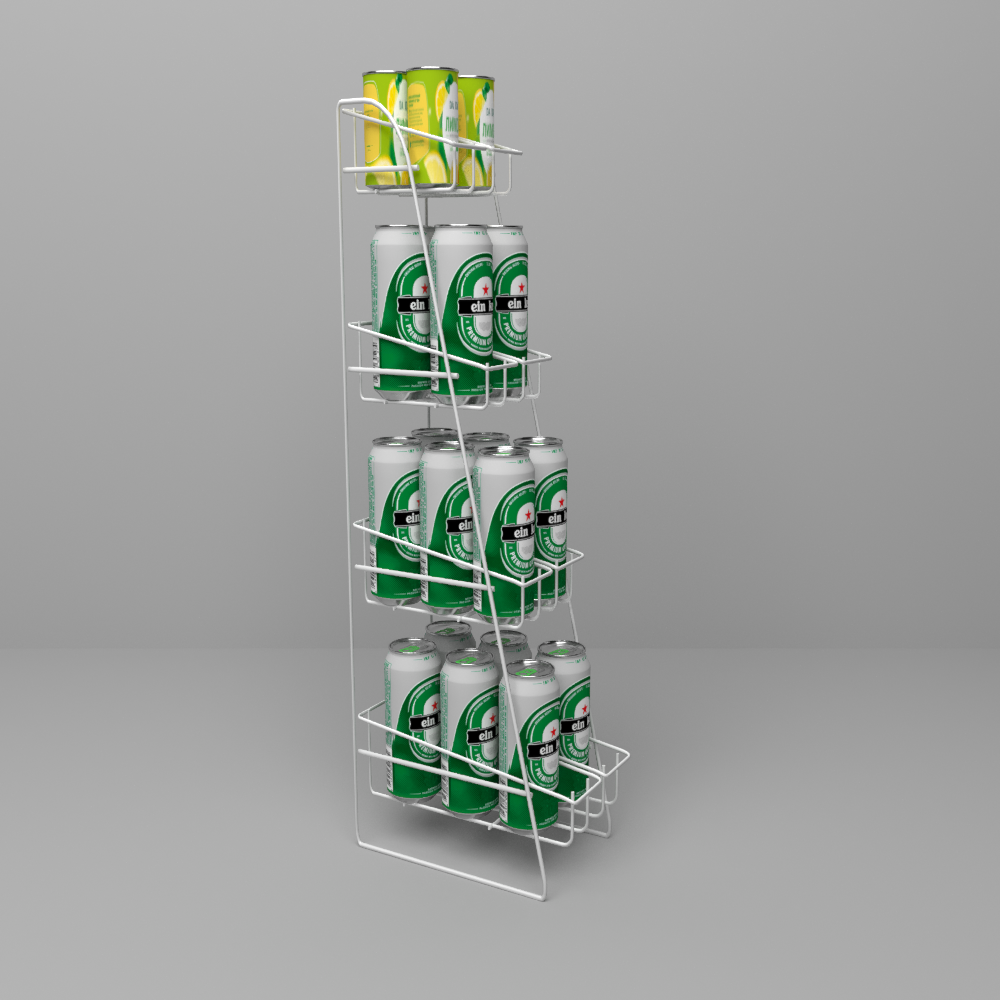 01_Прикассовая стойка для банок.  590х155х240 мм (ВхШхГ), Цвет белый