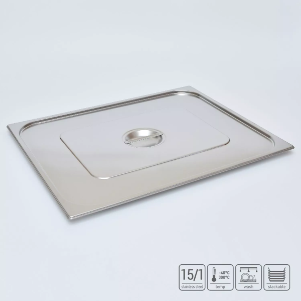 01_Крышка для гастроёмкости GN2_1 из нержавеющей стали 650х530мм
