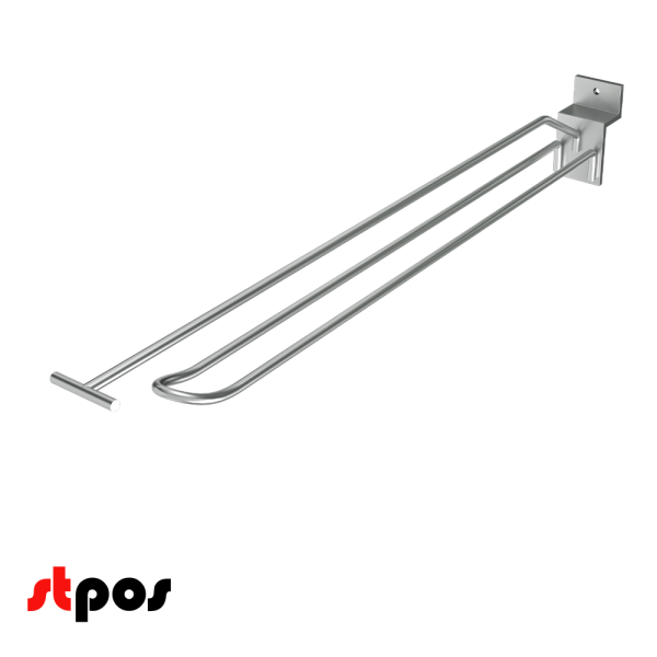 00_Крючок для экономпанели двойной с ценникодержателем 250мм, d4d3, цинк-хром