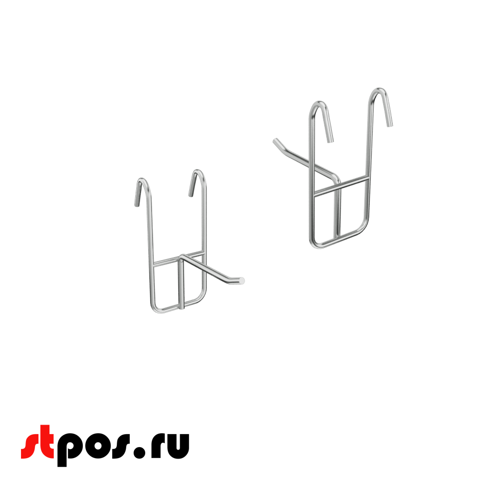 00_Крючок на решетку (сетку) 50мм, d3мм, крепление зацеп, хром