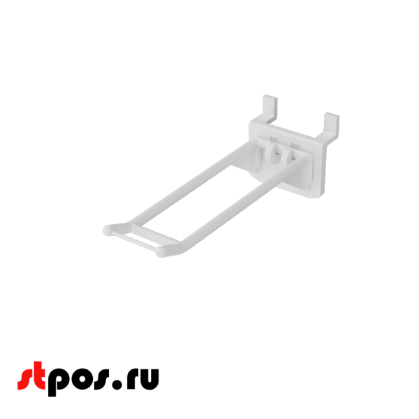 00_Крючок на экономпанель HOOK-EP, двойной, 100мм, макс.нагрузка 1,7кг, Белый