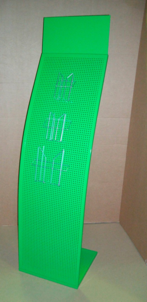 03_Буклетница Парус высота 1750 мм, ширина 450 мм, глубина 450 мм МАКСИ, серебристый металлик