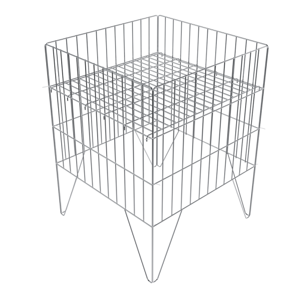 sk_Корзина для распродаж 600x600х800мм ЛАЙТ BUDGET (4/2,5-5/3, 50х180, 3 уровня), на хомутах, цинк-хром