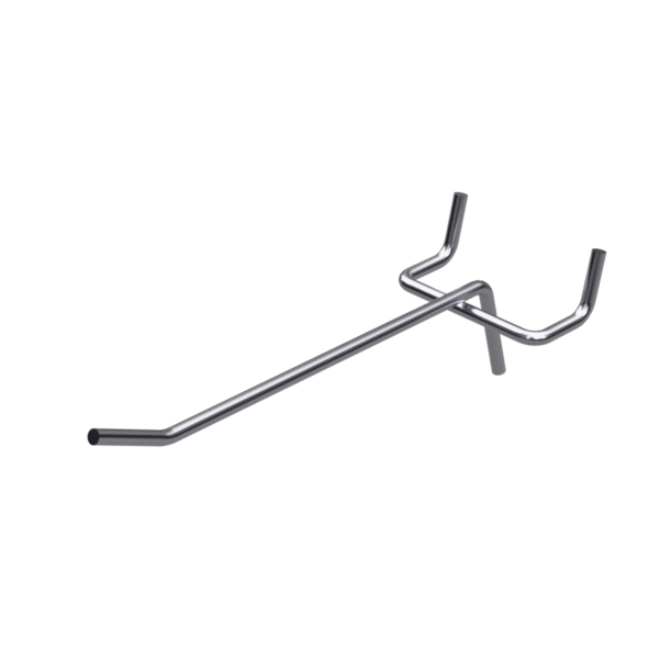 sk_Крючок одинарный БЕЗ ценникодержателя 150 мм Ø4мм для перфорации, цинк-хром, шаг50мм