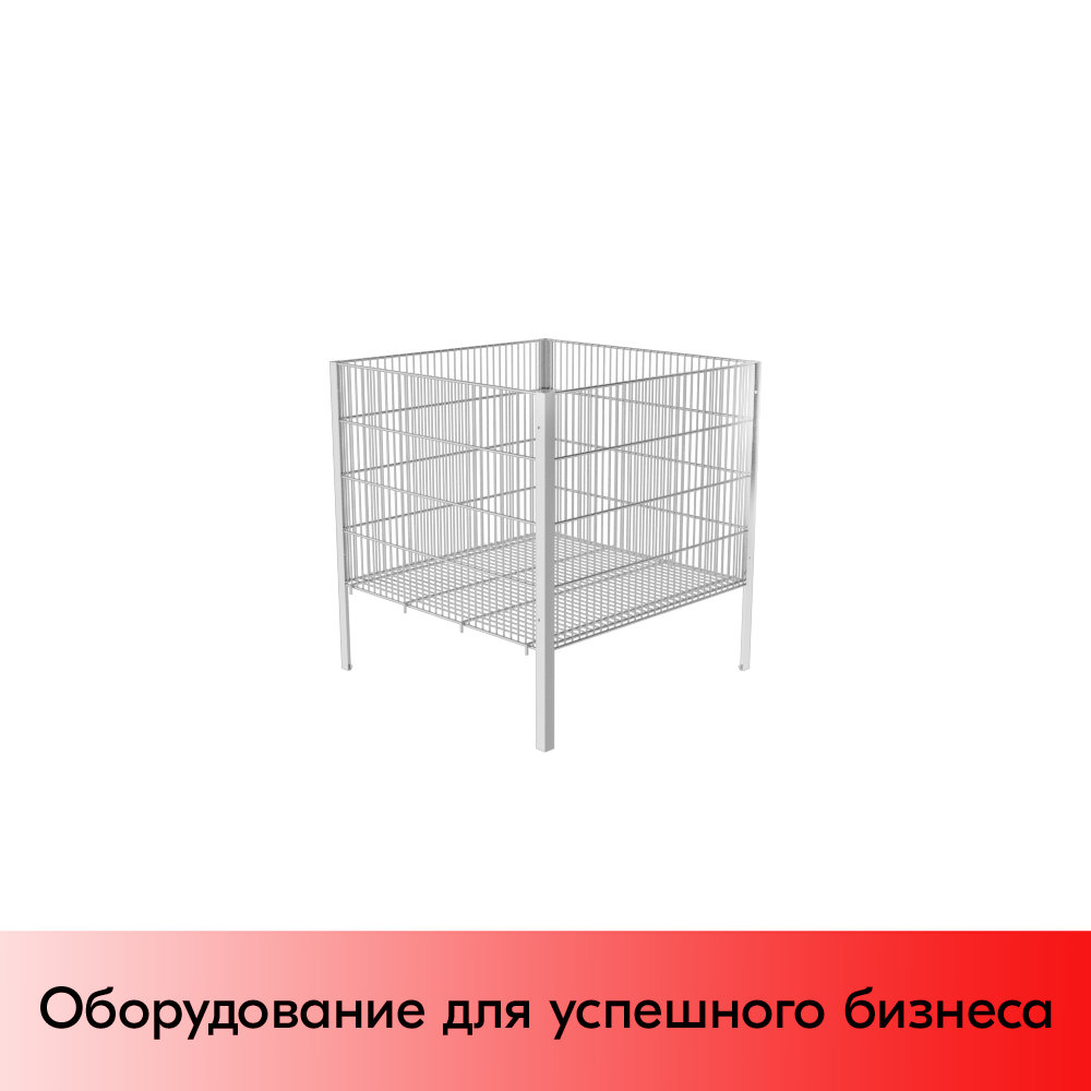01_Корзина 800х800х850 окрашенная в ХРОМ