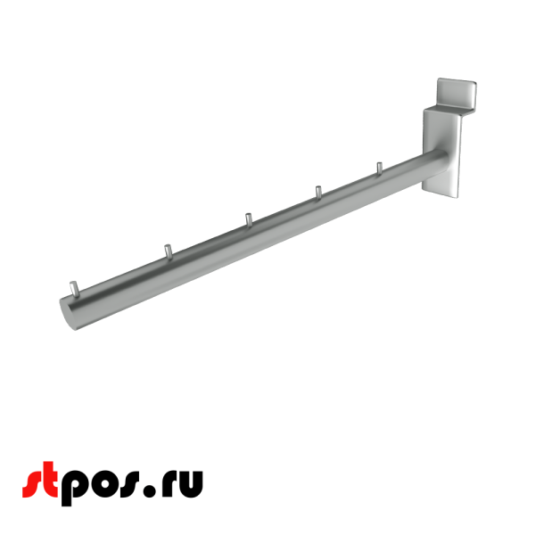 00_Кронштейн для экономпанели прямой 350мм, 5 штырей, 522 K14 D-19, хром