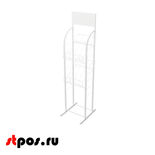 00_Стенд А3 с 2 полками, RAL9016, Белый