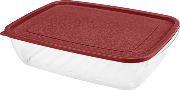 01_Контейнер для холодильника и микроволновой печи (разогревание) 5л Бордовый