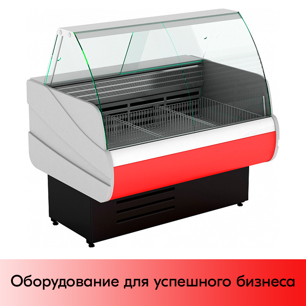 01_Холодильная витрина CRYSPI Octava M 1200, 1180х955х1265 мм, Красный бортик